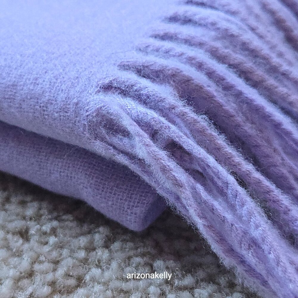 Sky Cashmere Lavender Fringed Scarf - Picture 11 of 13